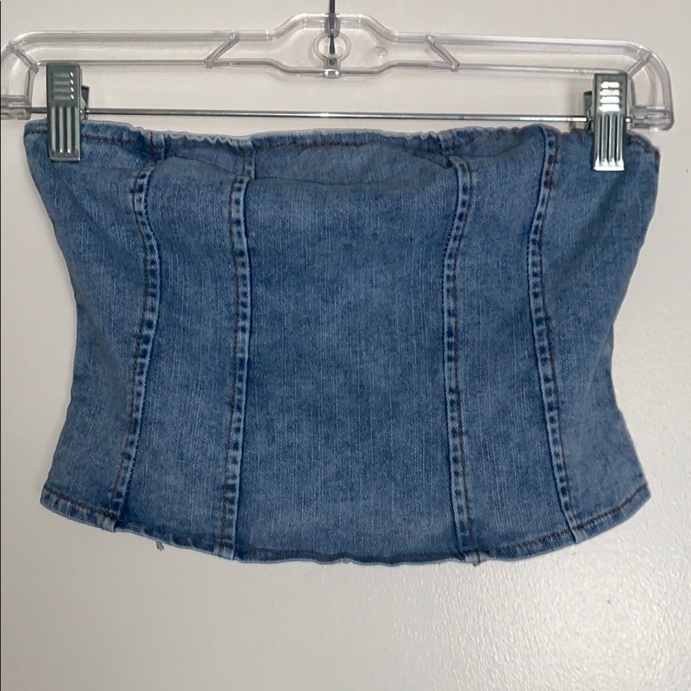 SHEIN Light Blue Denim Top